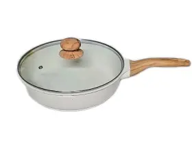 Pioneer Woman 741393716054 Linen Prairie Signature 4 Quart Cast Aluminum Jumbo Pan With Lid