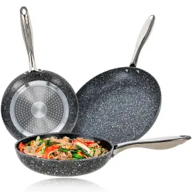 822590 Potted Pans Nonstick Frying Pan Set - 3 Piece Induction Bottom Breakfast Skillets Classic