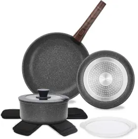 Hc2024-9g-c Pramedia Nonstick Pots And Pans Set With Germany Granite Coating Induction Cookware Sets