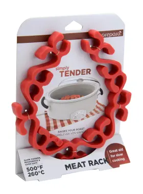 Prepara 793842426472 Silicone Meat Rack Red