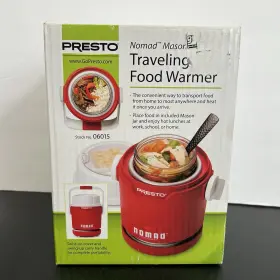 Presto 075741060156 Nomad Mason Jar Traveling Food Warmer Red Portable Lunch Heater New