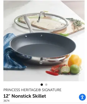3674 Princess House Heritage Signature 12 Inch Nonstick Skillet New