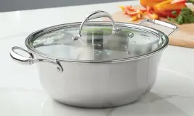 5720 Princess House Heritage Tri-ply Stainless Steel 6- Quart Dutch Oven