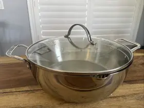 5743 Princess House Heritage Tri-ply Stainless Steel 6- Quart Straining Casserole