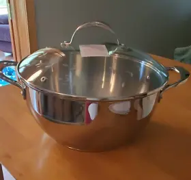 6714 Princess House 2 Pc Stainless Steel 8 Quart Braised Cookware
