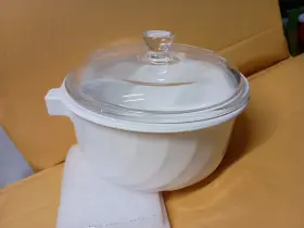 7648 Princess House Arcoflam # France Ceramic Sauce Pan Lid No Handle So Can Be Casserole