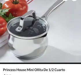 L1137 Princess Small House Saucepan Pot 0.5qt 4 Inch Dia 18/10 Ss