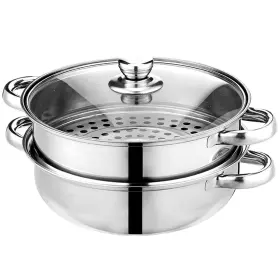 Puluru 795973760456 Steamer Pot For Cooking 4 Quart 2-tier Multipurpose 18/8 Stainles