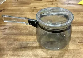 6763-l Pyrex 6283-7 Vintage Flameware 1.5 Quart Clear Glass Sauce Pan And Lid