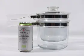 6283 Pyrex Vintage Clear Glass 1.5 Quart Double Boiler 3-pc Set - #6283