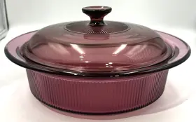 Pyrex Corning Usa Visions V-33-b Vintage Corningware Cranberry 2.5 Quart Casserole Dish With Lid