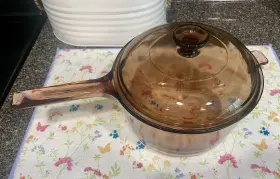 Pyrex V-1.5c Vintage Visions Amber Glass 1.5l Round Saucepan With Lid 450 F Heat Resist