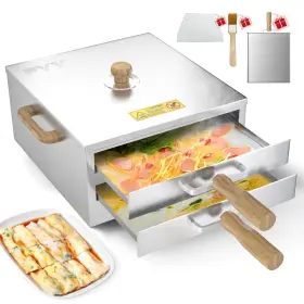 Pyy-zfjyzcf2m1ssus Pyy Rice Noodle Steamer Machine - Roll 2 Layers 3 Trays Chinese Cheu