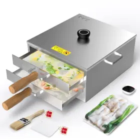 Pyyzfj1ssus-xz01 Pyy Rice Noodle Roll Steamer Machine - 2 Layers 3 Trays Chinese Cantonese Cheung