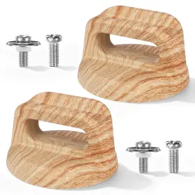 5280cabx3939 Qulkws 2 Pack Pot Lid Top Replacement Knob Heat Resistant Woodgrain Pan Holding