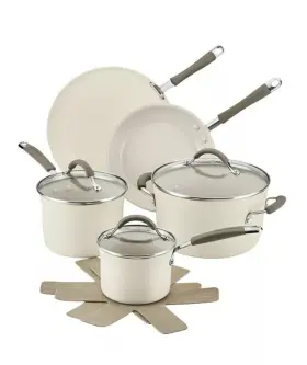 Rachael Ray 051153147869 Cook Create 11-pc. Non-stick Cookware Set - Almond One Size