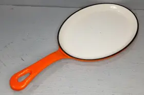 Rachael Ray 051153509308 Enamel Cast Iron Oval Fajita Fry Pan Skillet Orange