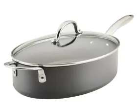 Rachael Ray 051153800917 5-quart Professional Hard Anodized Nonstick Oval Saut Pan With Lid
