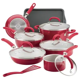 12145 Rachael Ray Create Delicious Nonstick Cookware Pots And Pans Set 13 Piece Red