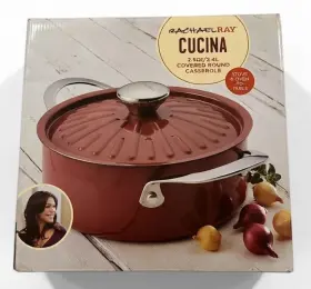 Rachael Ray 162886 Cucina 2.5 Quart Covered Round Casserole Espresso New Open Box