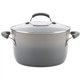 19013 Rachael Ray Brights Nonstick Stock Pot/stockpot With Lid - 6 Quart Gray Sea