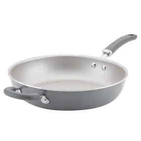 54256059 Rachael Ray Create Delicious 12.5 Inch Aluminum Nonstick Deep Skillet Gray