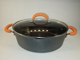800900 Rachael Ray Rachel 8 Quart Oval Padta Stock Pot With Glass Lid