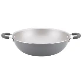 82374905 Rachael Ray 14.25 Inch Aluminum Open Wok Gray