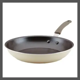86002272 Rachael Ray Silicone Frypan Cookware 2 Quart Cream 12.5 Inch Cook Non-stick Skillet