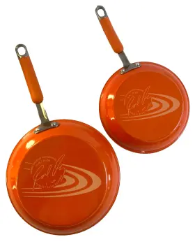 T-q08 Rachael Ray Set Of 2 Cucina 8 Inch And 10 Nonstick Aluminum Frying Saucepans Orange