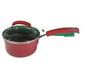 Qqq19t Rachel Ray Red Shimmer 1 Quart Nonstick Saucepan Pot With Glass Lid Cookware Free-s