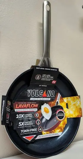 Red Volcano 445044885856 Textured Ceramic Nonstick 8 Inch Frying Pan Skillet Oven Safe - New