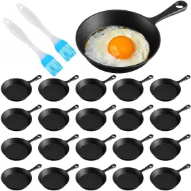 Oy-remerry-49586 Remerry 20 Sets 4 Inches Cast Iron Skillets Mini Black Nonstick Frying P