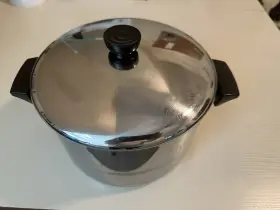 2066 Revere Ware 6 Quart Stockpot #2066 Aluminum Disc Bottom Stainless Steel With Lid