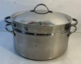 6796 Revere Pro Line 6 Quart Thailand Copper Core Dutch Oven Stock Pot With Steamer