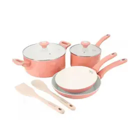 1370851-1-1 Rexford G2rec Like New 8 Piece Ceramic Nonstick Aluminum Cookware Set In Coral