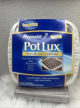 Reynolds 010900041928 New Pot Lux Cookware For Oven Microwave 8 X Pan Lid Fast Shipper