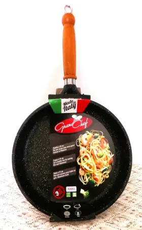 92517 Roch Guss Italy Grand Chef 9.5 Inch 24cm Fry Pan Skillet Saute Wood Handle New/tag