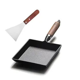 Rbm9-7 Rong Tian X Preseasoned Cast Iron Tamagoyaki Pan Japanese Egg Omelette Skillet 9x7 Inch