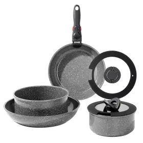 Rossetto 219415202375 7pcs Pots And Pans Set Non Stick From France Ceramic Cookware With Remov