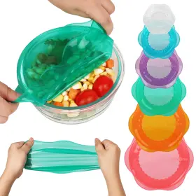 Rofc001am6 Rottogoon Silicone Stretch Lids For Food Storage In Fridge Reusable Elastic Bowl Covers