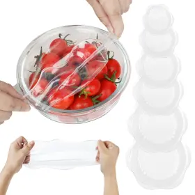 Rofc001an6 Rottogoon Silicone Stretch Lids For Food Storage In Fridge Reusable Elastic Bowl Covers