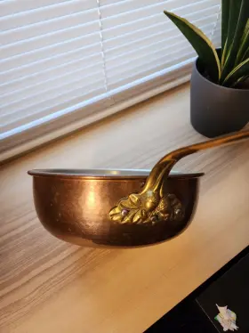 99221 Ruffoni Historia Hammered Copper 4 Quart Chef S Pan - Bronze Acorn Handle 10in