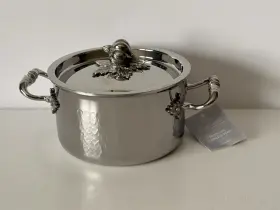Dpa1609x Ruffoni Historia 2 Quart Hammered Stainless Sauce Pot Garlic Finial New