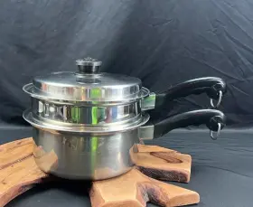 Tp304s Saladmaster 304s Stainless Steel 3 Pc Saucepan Steamer Boiler And Vapo Lid