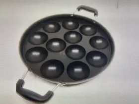 St00000439 Satre Online And Marketing 12 Pits Black Silver Non Stick Aluminium Appam Maker Paniyaram Pan Steel Lid