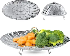 Sayfine 705353513107 Vegetable Steamer Basket Premium Stainless Steel Veggie