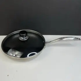 Scanpan 083421108739 Ctq Induction Nonstick Fry Pan Skillet 10.5 Inch With Lid Stainless Steel Euc