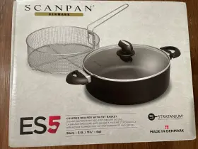 Scanpan 083421190345 Es5 Covered Braiser With Fry Basket 11.75 Inch 6qt