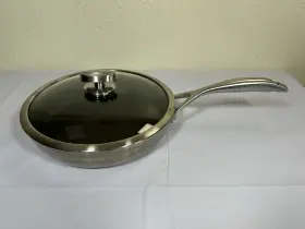 Scanpan 726084468344 Cs Skillet 10.5 Inch Stainless Steel Non-stick With Lid Induction Ready